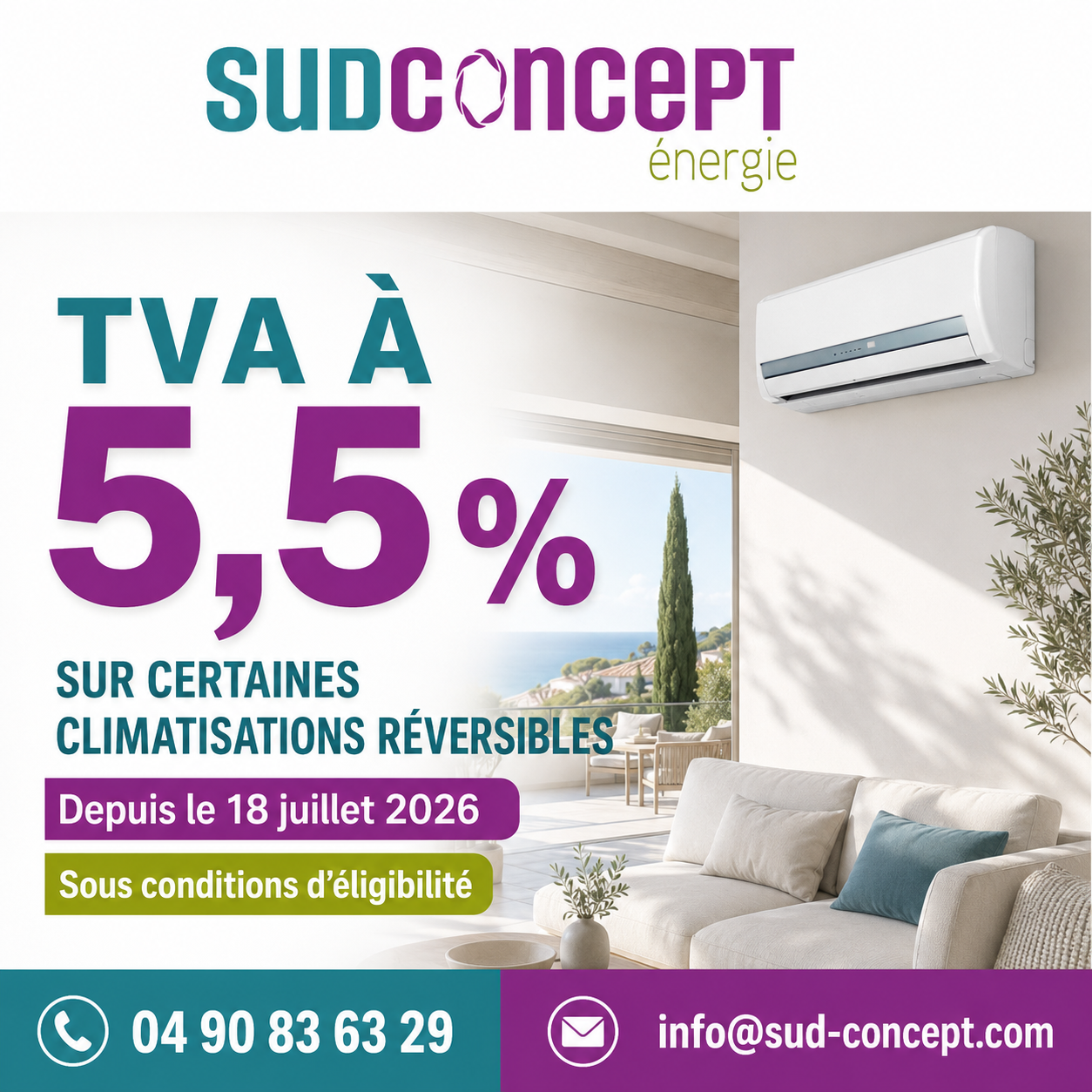 Image principale Éligibilités de certaines pompes à chaleur air/air réversibles fixes depuis le 18 JUILLET 2026.