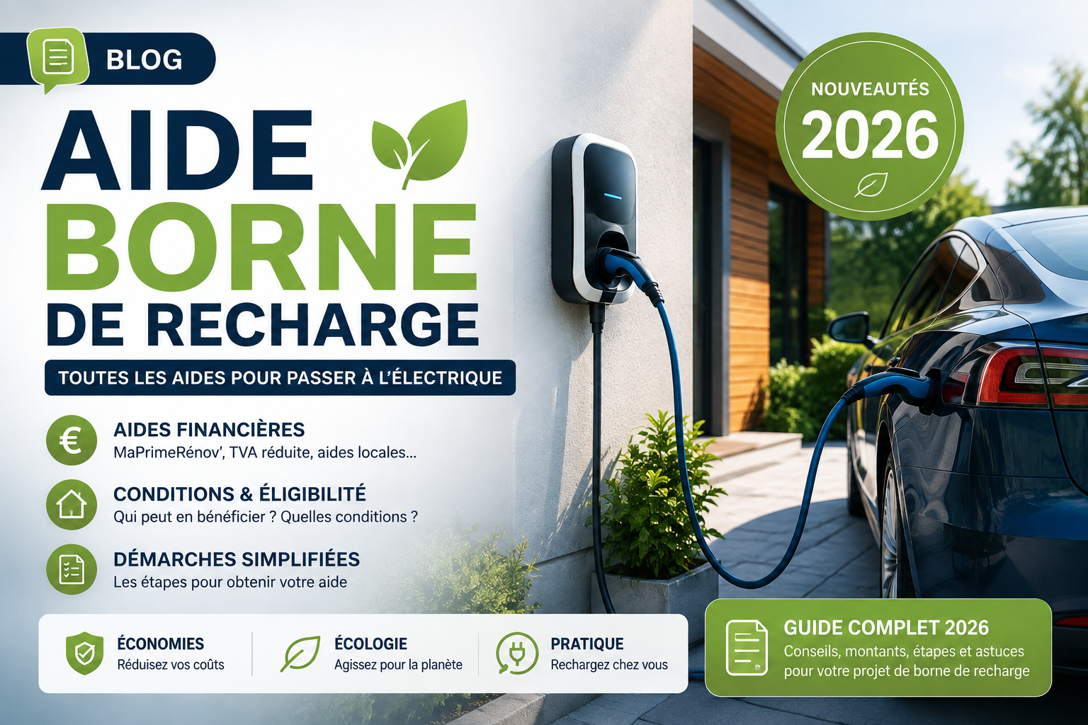 Image principale Aides financières pour les bornes de recharge en 2026 : ce qui change